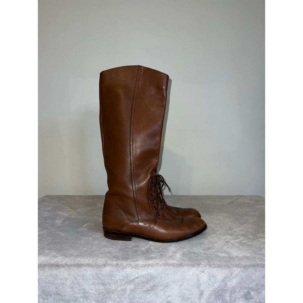 Vintage Half Lace Brown Riding Boots Size 7